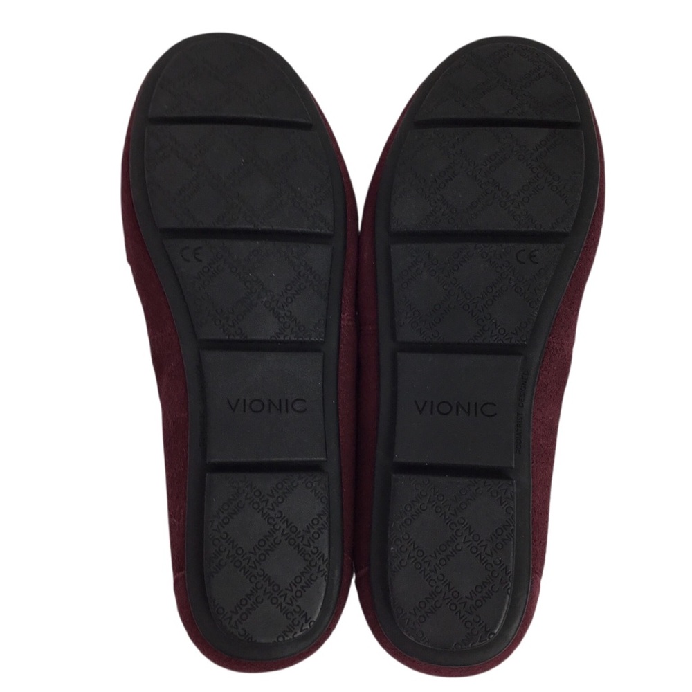 NWOT Vionic Bibiana Suede Slip On Horsebit Loafers Burgundy - Picture 9 of 13